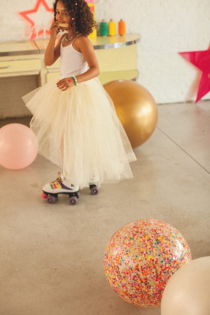 TUTU ROCK ABRICOT BALLON SAUTEUR CONFETTI