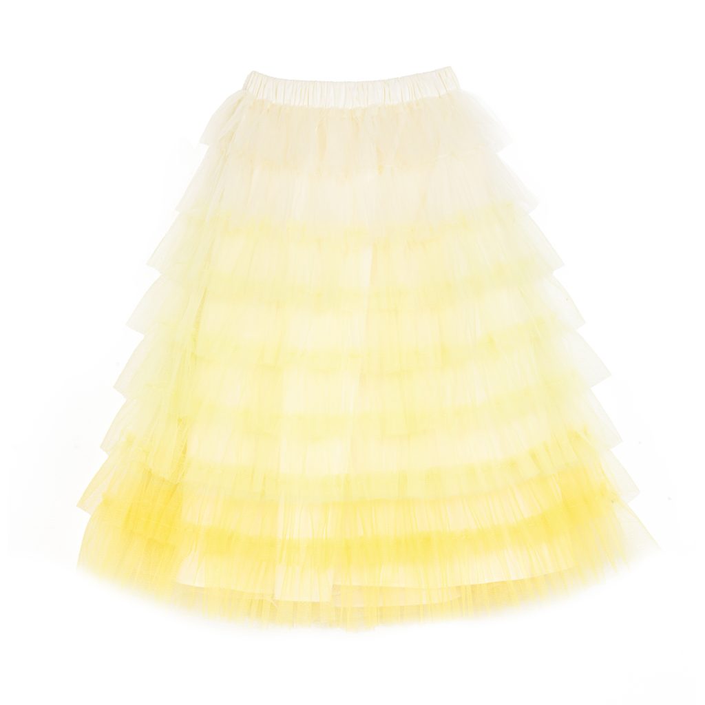 JF S017 JUPE FROUFROU JAUNE