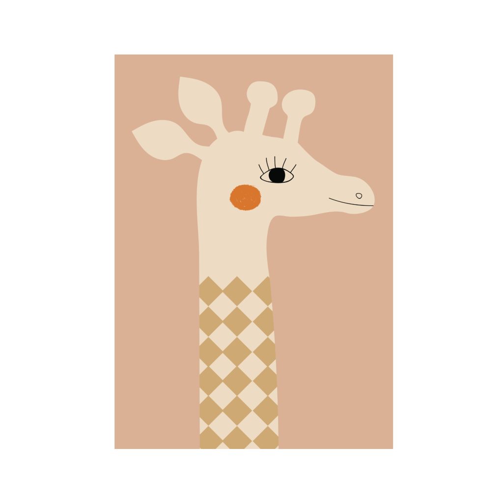 Poster shiny giraffe blush