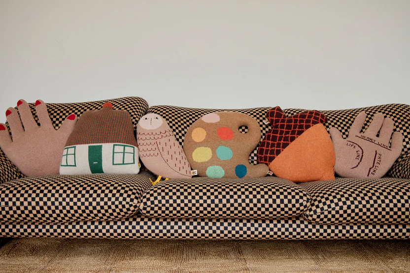 Hand CottageCushion Otto PaintPalette AcornCushion S1 SS26 BecaJones LoRes